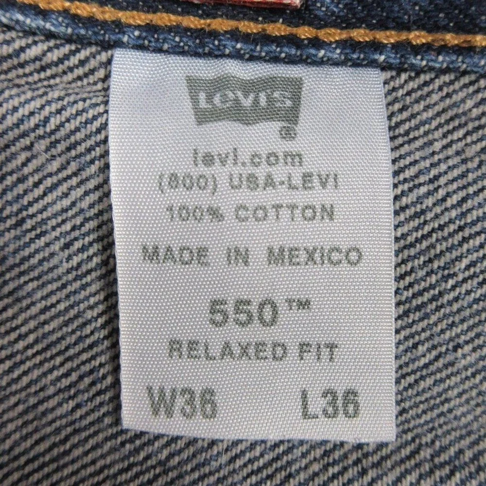 LEVI'S 550 Relaxed Fit VINTAGE Jeans Mens Sz 36x36 Slightly Baggy Y2K Blue Denim